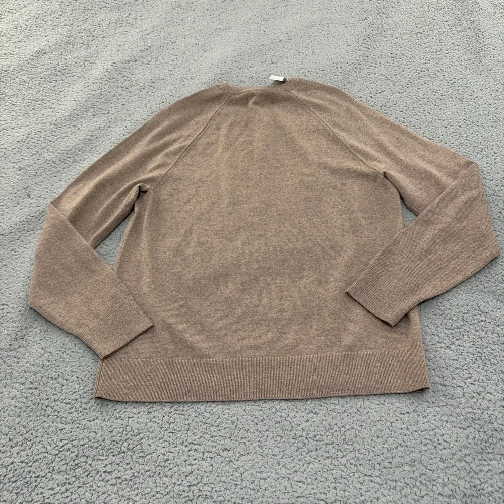 Banana Republic Sweater Mens Medium Italian Merino Wool Crewneck Taupe Brown